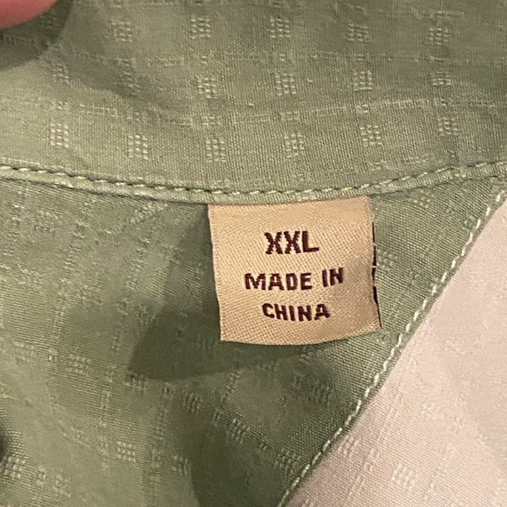 Tommy Bahama Green and White Tropical Button-Down Shirt - Picture 7 of 8